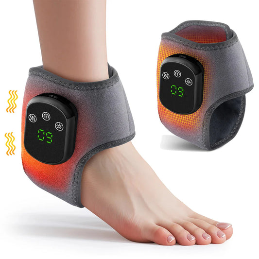 Electric Ankle Brace – Adjustable Hot Compress & Vibration Massage Support
