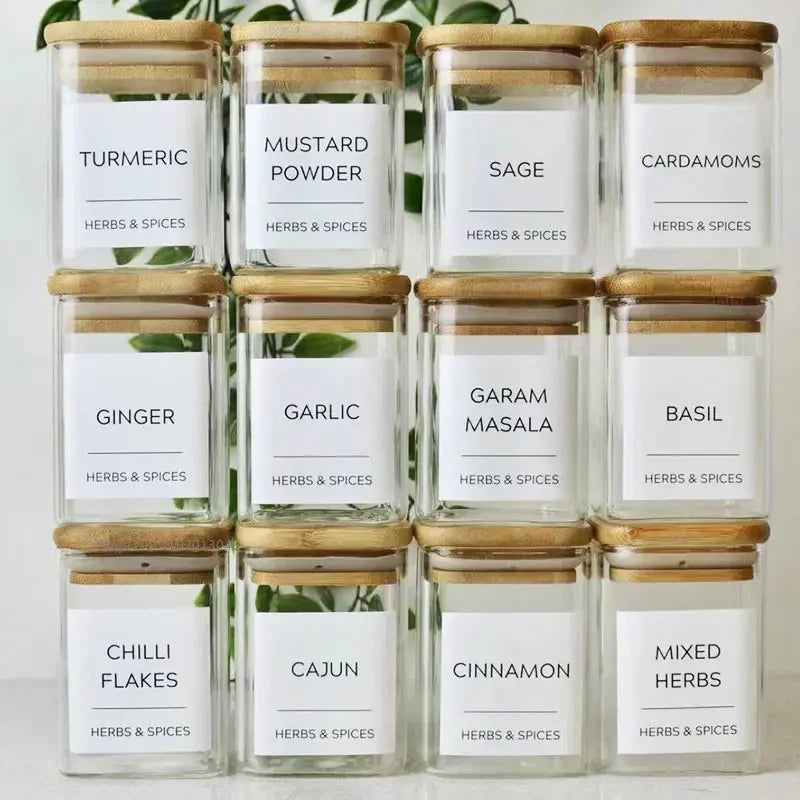 Glass Jar with Bamboo Lid - Food Storage Container for Tea, Coffee, and More