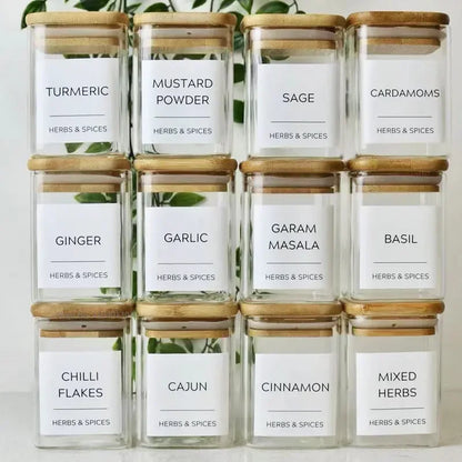 Glass Jar with Bamboo Lid - Food Storage Container for Tea, Coffee, and More