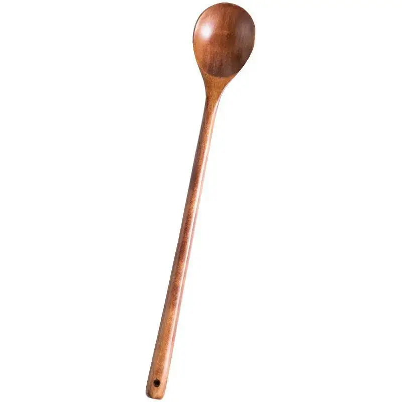 Lotus Wooden Spoon: Eco-Friendly Long Handle Salad Cooking Utensil