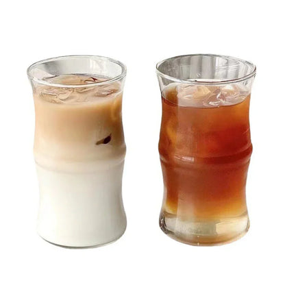 Glass Bamboo Knot Mug - Cute Clear Glass Coffee Cup for Hot or Cold Drinks