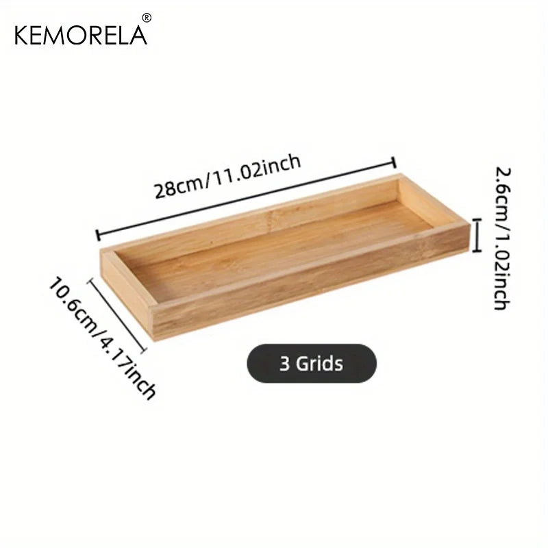 Bamboo Wooden Rectangular Tea Tray | Elegant Tea Cup Stand Tray for Dining