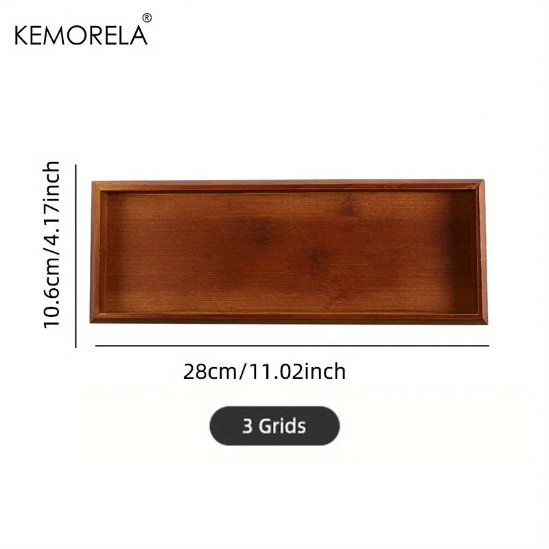 Bamboo Wooden Rectangular Tea Tray | Elegant Tea Cup Stand Tray for Dining