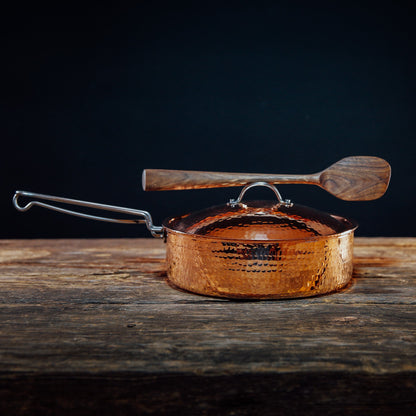 Copper Saute Pan With Lid, 3 quart