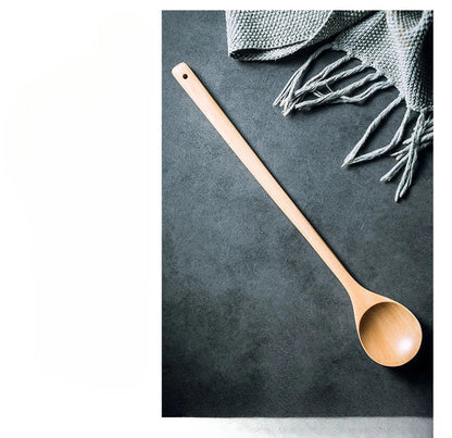 Lotus Wooden Spoon: Eco-Friendly Long Handle Salad Cooking Utensil