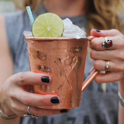 Solid Copper Mule Mug, Copper Handle, 18 oz