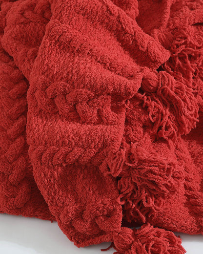 Braided Pom Pom Throw