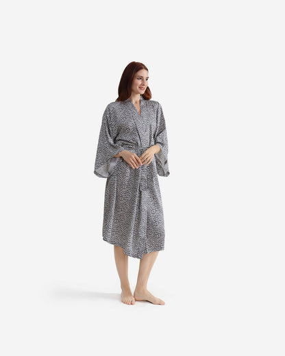 Silky Lyocell Leopard Print Kimono