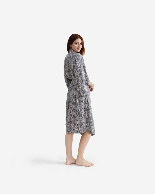 Silky Lyocell Leopard Print Kimono
