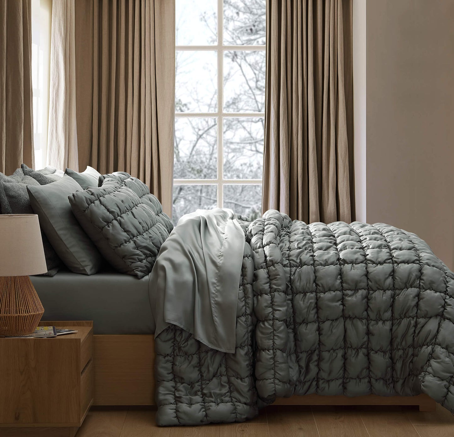 Silky Lyocell Puff Comforter