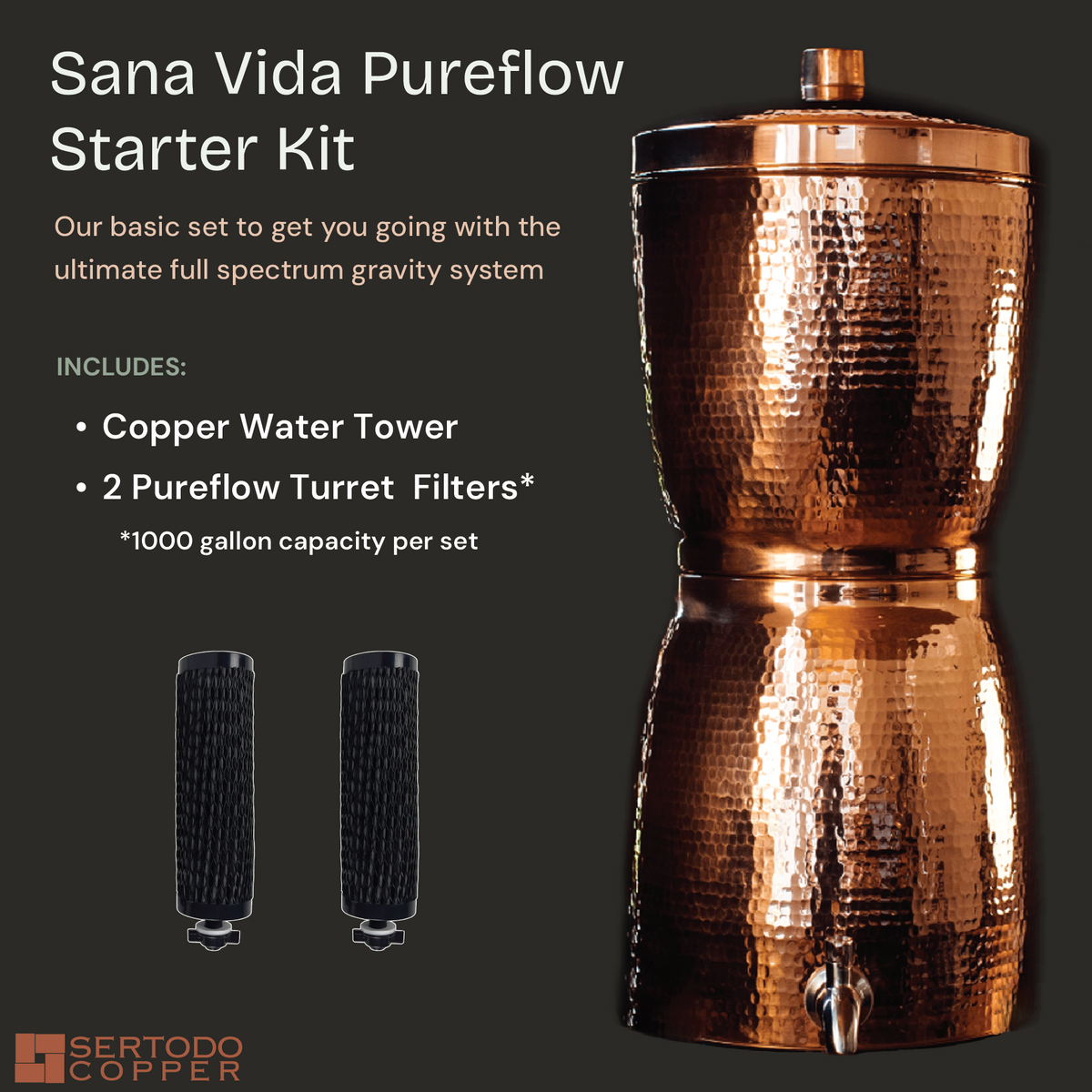 Sana Vida PureFlow Copper Water Filtration System