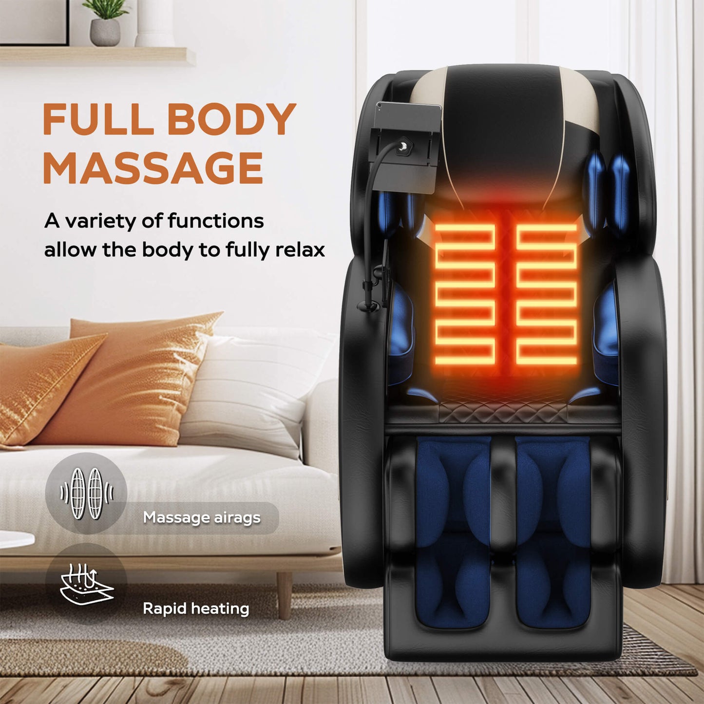 Airvana Sovereign Zero Gravity Massage Chair With Six Massage Rollers