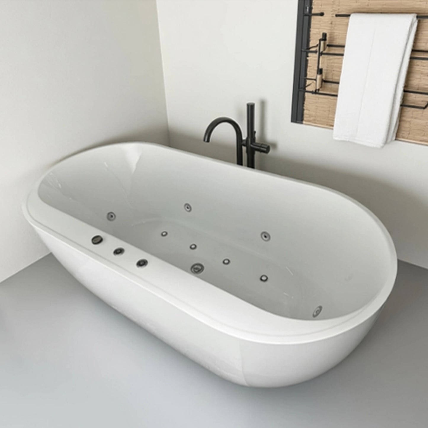 Alora Cascade 67-Inch Whirlpool Air Bath Soaking Tub With Adjustable Air Blower [No Faucet] (SAK24960)