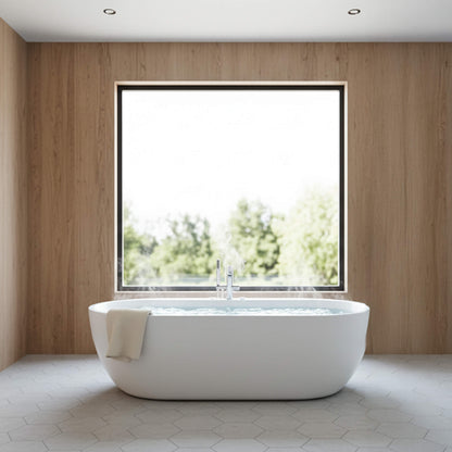 Alora Cascade 67-Inch Whirlpool Air Bath Soaking Tub With Adjustable Air Blower [No Faucet] (SAK24960)