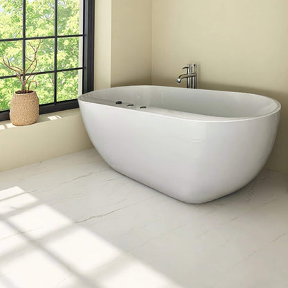 Alora Cascade 67-Inch Whirlpool Air Bath Soaking Tub With Adjustable Air Blower [No Faucet] (SAK24960)