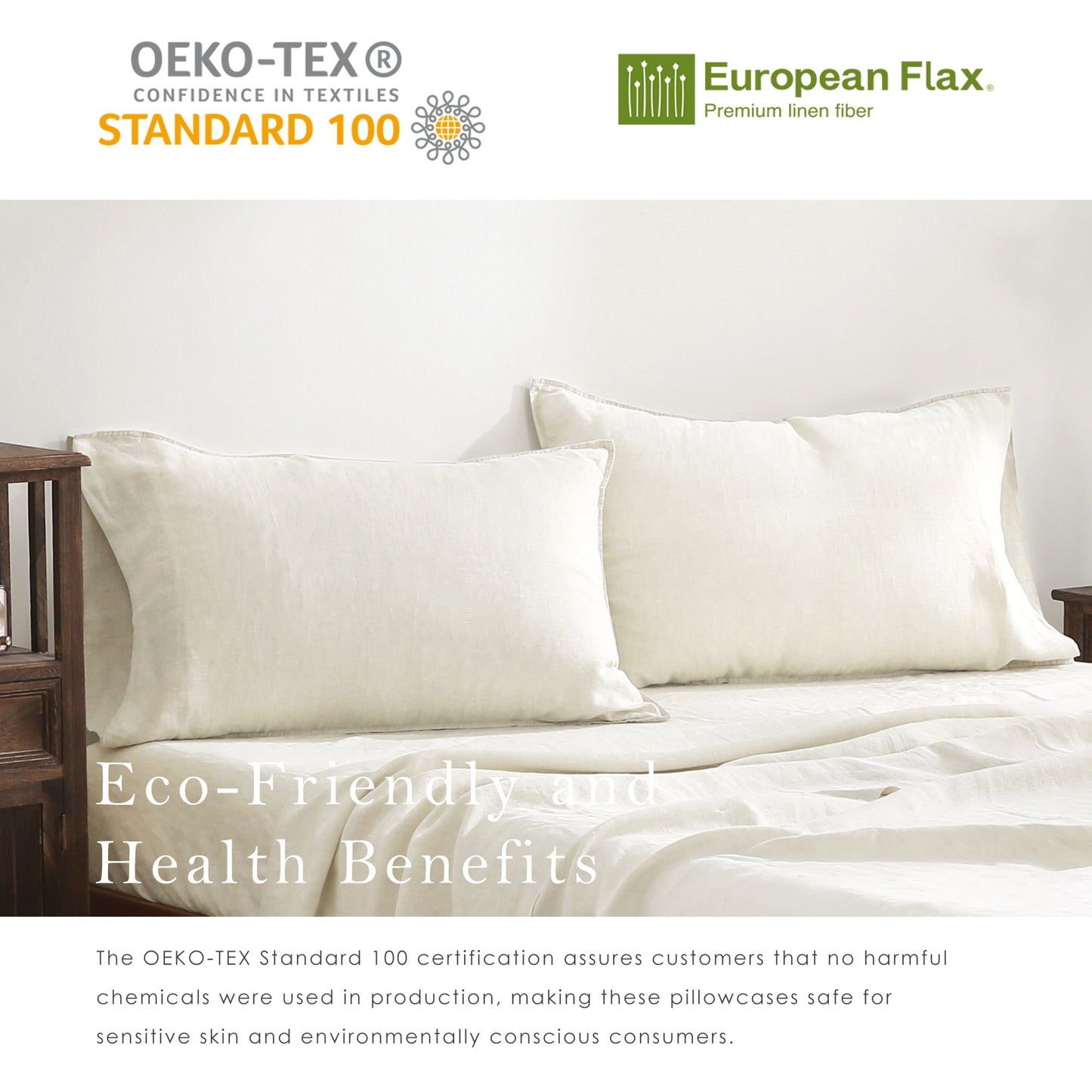 Pure French Linen Pillowcases (Set of 2) - Cream White