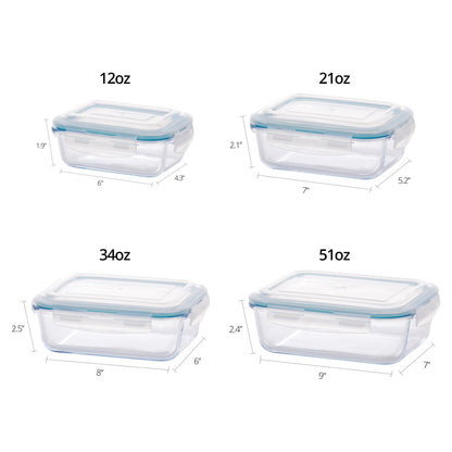 Cloc Glass Rectangular Food Storage