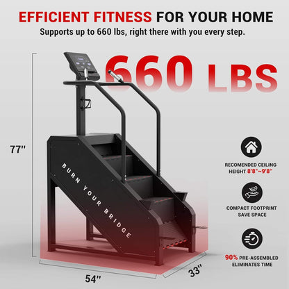 Rovix Commercial Stair Stepper With LED Display And 15 Resistance Levels