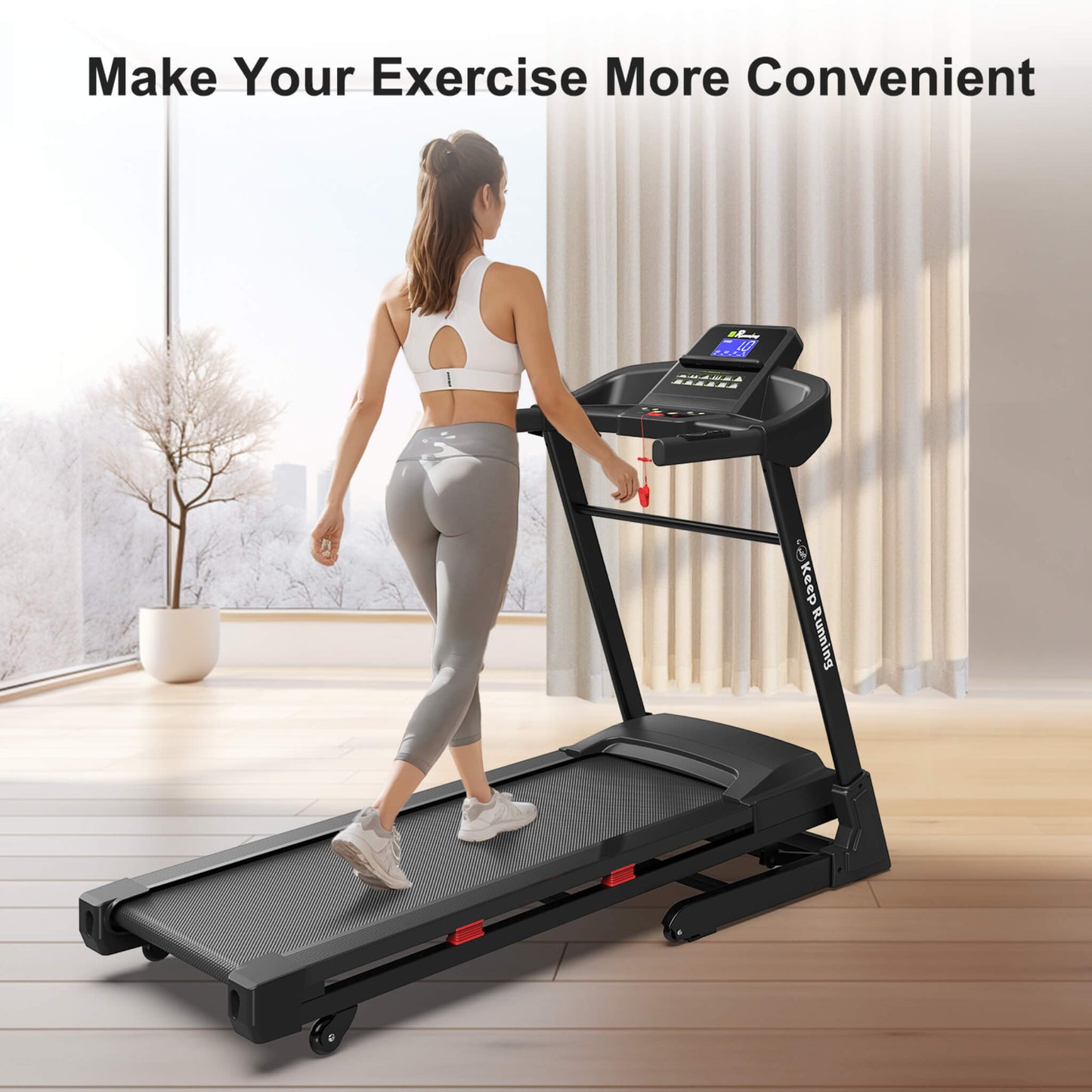 Rovix Compact 3.5HP Foldable Electric Treadmill With Bluetooth, LCD Display & 12 Pre-Set Running Programs