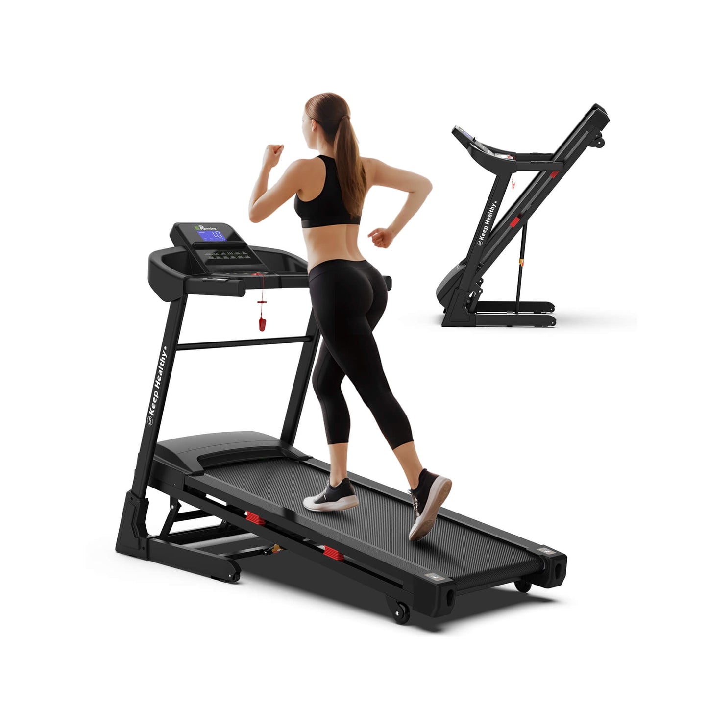 Rovix Compact 3.5HP Foldable Electric Treadmill With Bluetooth, LCD Display & 12 Pre-Set Running Programs