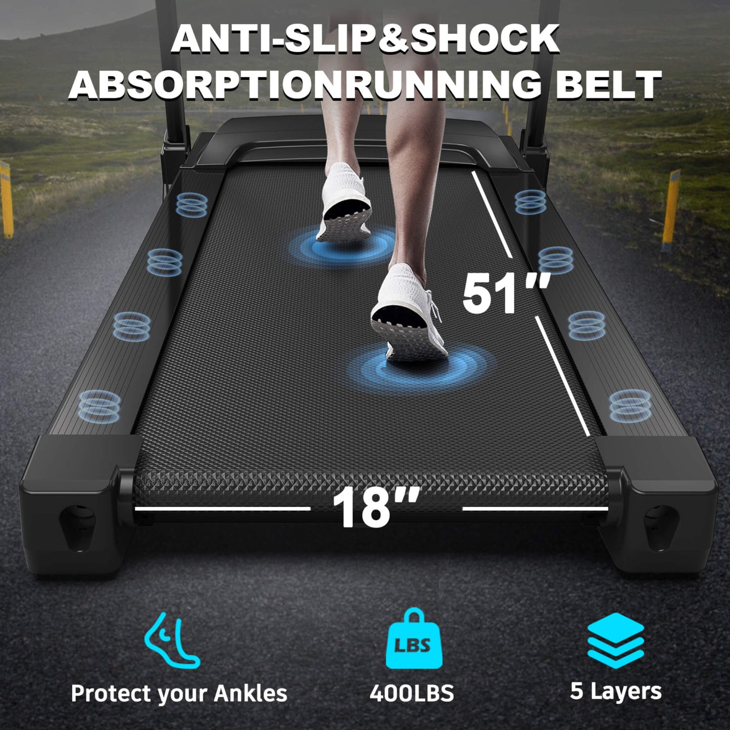 Rovix Compact 3.5HP Foldable Electric Treadmill With Bluetooth, LCD Display & 12 Pre-Set Running Programs