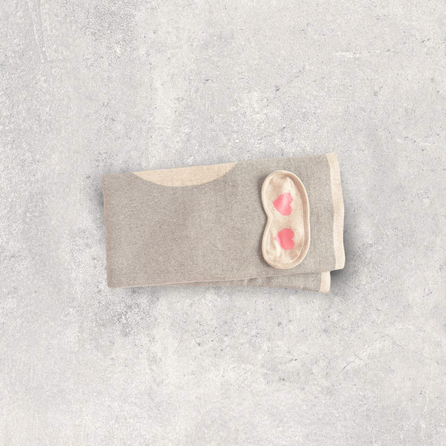 Crazy Hearts Capri Organic Cotton Travel Blanket and Eye Mask Set