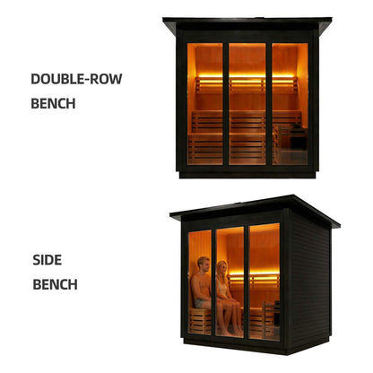 Custom 6-Person Luxury Spruce Outdoor Steam Sauna With Heater And Stones