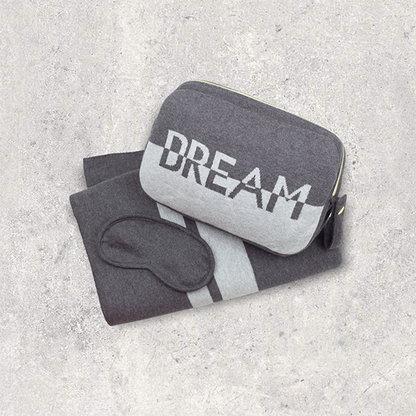 Dual Dream Organic Cotton Travel Blanket and Eye Mask Set