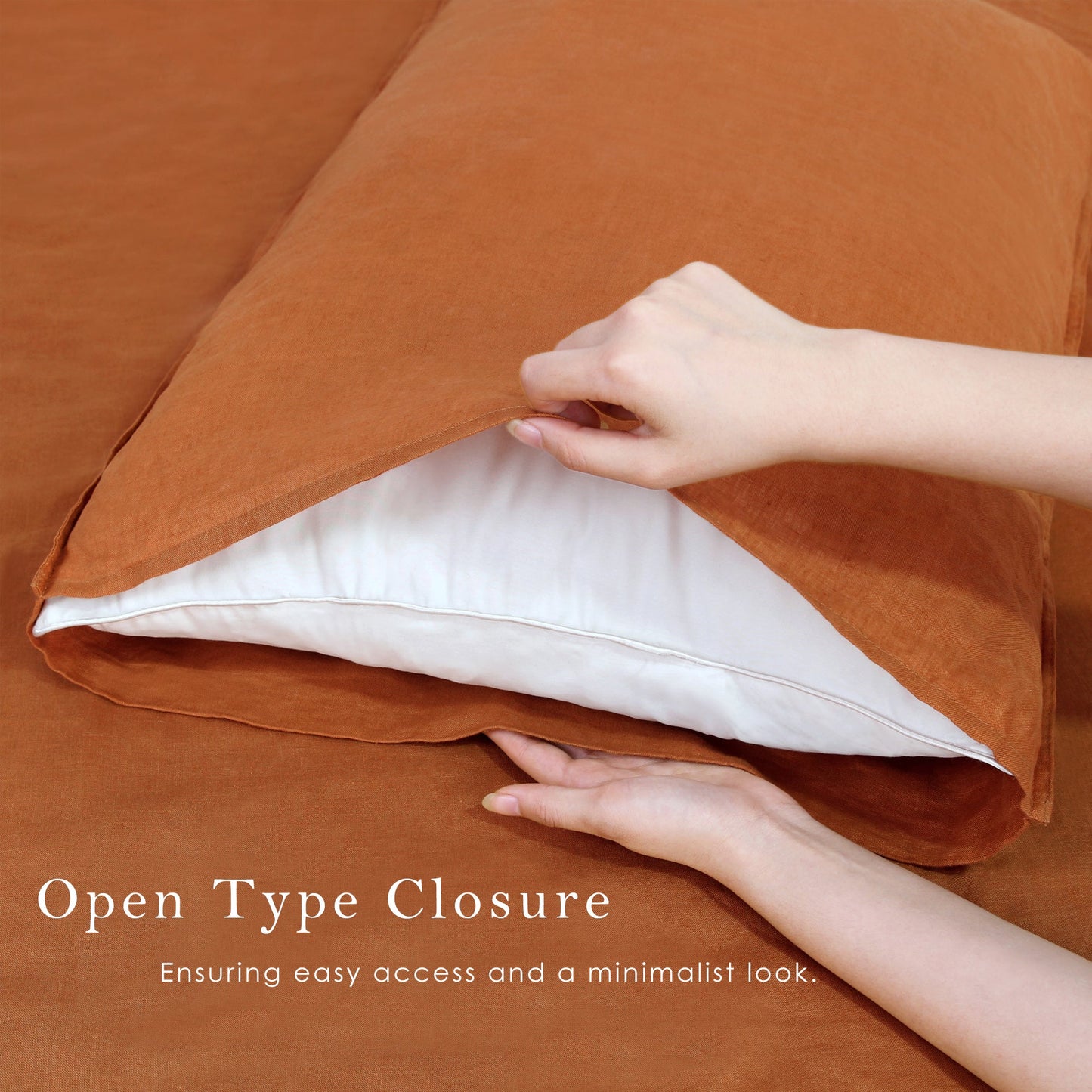 100% Pure French Linen Pillowcases (Set of 2) - Caramel