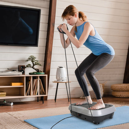 Vibration Plate Exercise Machine With Resistant Bands Remote Control Whole Body Vibration Platform Workout Equipment Home Fitness Training Equipment For Weight Loss Fat Burner