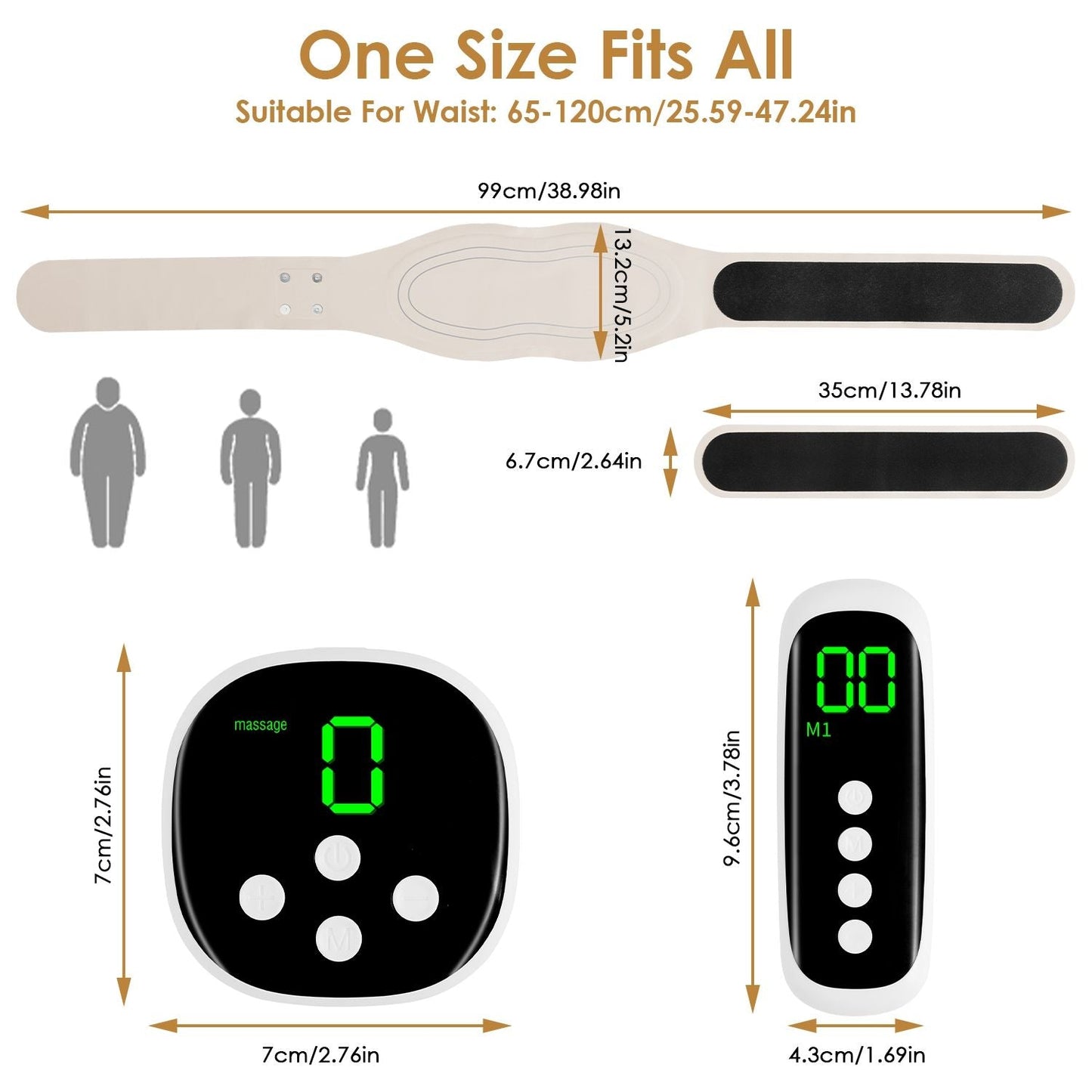 EMS Lower Back Massager Heating Pad Cordless Heating Pad for Back Belly Waist with Remote Magnetic Host 8 Modes 19 Intensity Levels 3 Heating Levels