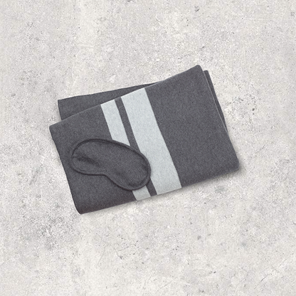 Dual Dream Organic Cotton Travel Blanket and Eye Mask Set