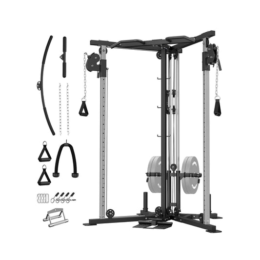 Rovix Dual Pulley Cable Crossover Machine With Pull Up And LAT Bar (SAK98124)