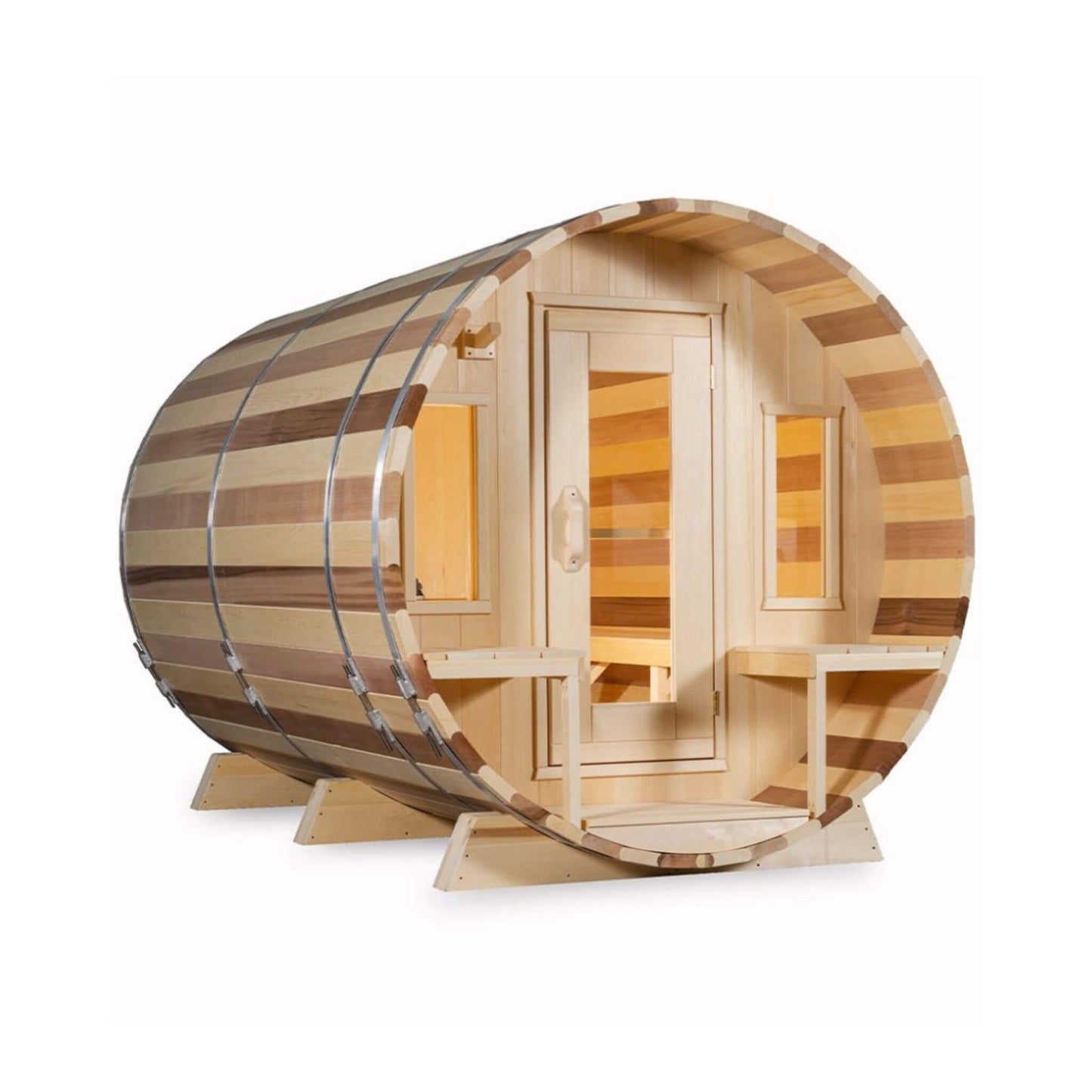 Dundalk Leisurecraft 6-Person Canadian Timber Tranquility Barrel Sauna With Front Porch [CTC2345] (SAK96814)