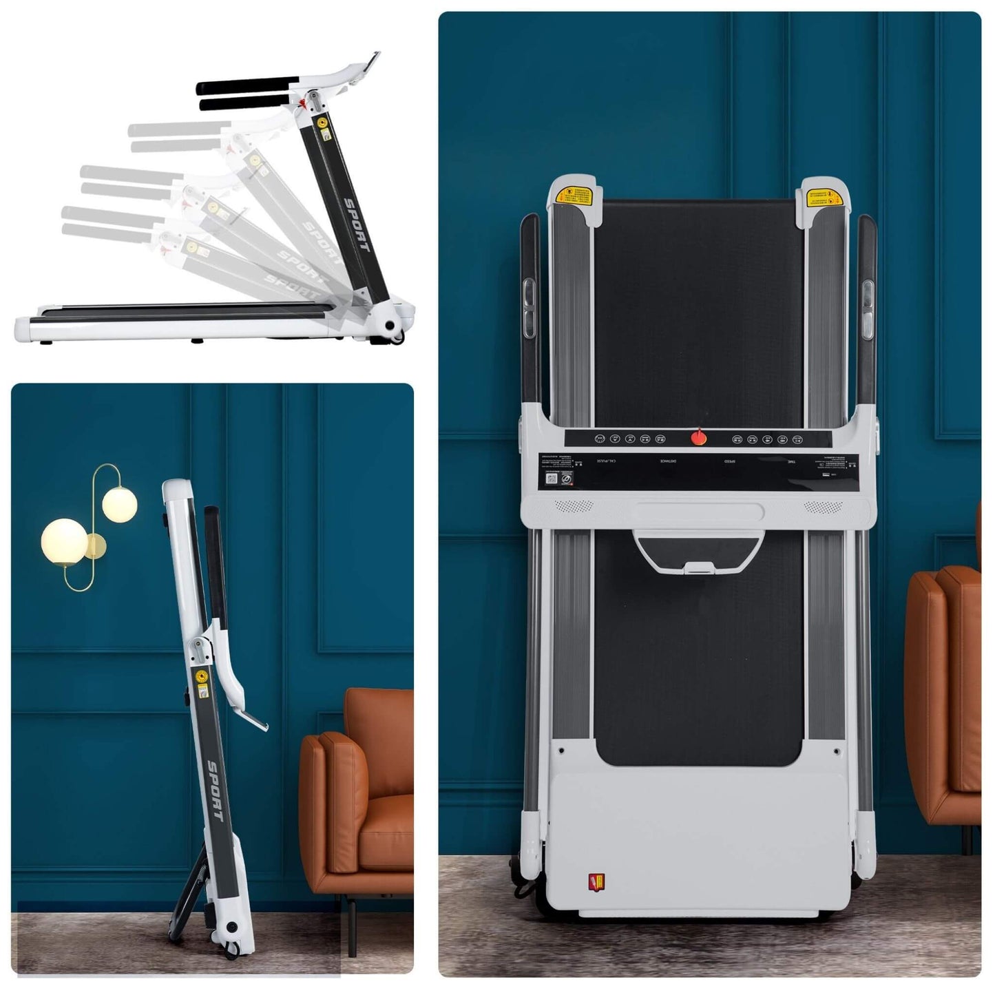 Rovix Portable Compact Home Cardio Fitness Treadmill With 3.5HP Electric Motor & Bluetooth Speakers