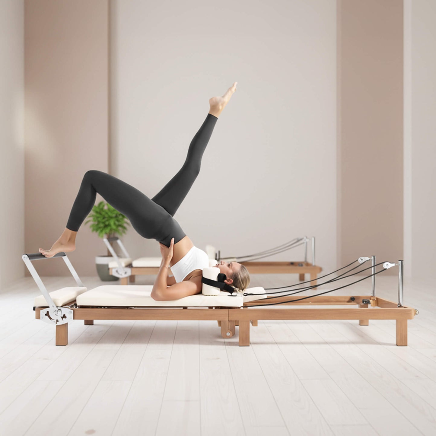Core Pilates Apex Foldable Dual Resistance Pilates Reformer With Jumpboard (SAK83914)