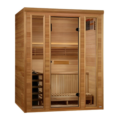 Golden Designs 2025 "Andermatt Edition" 2-3 Person Traditional Steam Sauna – Pacific Premium Clear Cedar