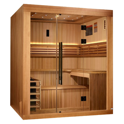 Golden Designs 2025 "Osla Edition" 6-Person Traditional Sauna – Canadian Red Cedar & Pacific Premium Clear Cedar