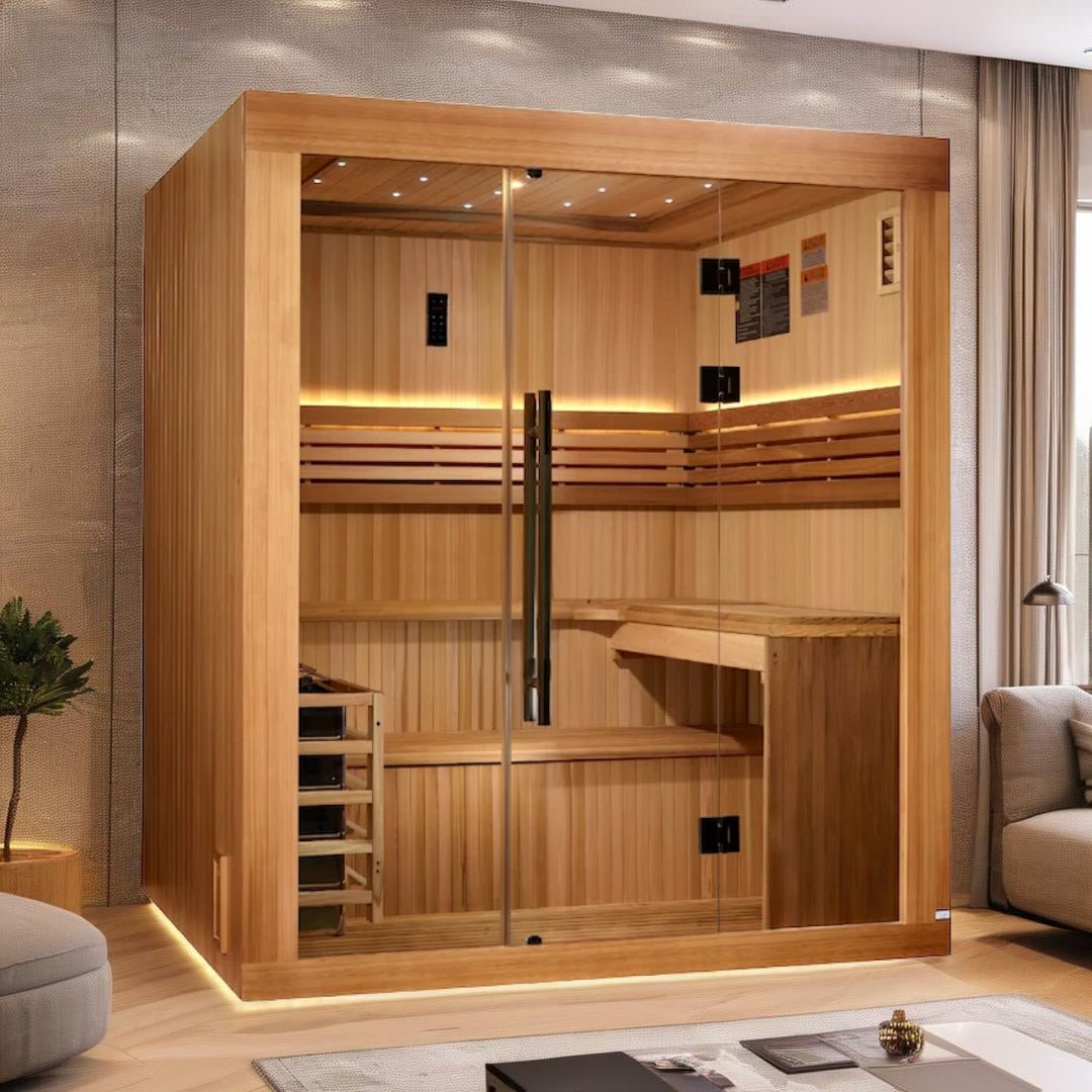 Golden Designs 2025 "Osla Edition" 6-Person Traditional Sauna – Canadian Red Cedar & Pacific Premium Clear Cedar