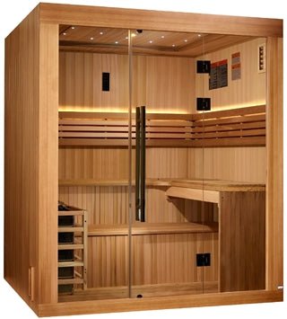 Golden Designs 2025 "Osla Edition" 6-Person Traditional Sauna – Canadian Red Cedar & Pacific Premium Clear Cedar
