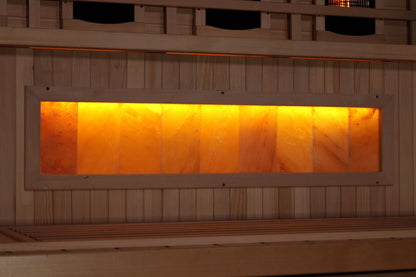 Golden Designs 4-Person Full Spectrum Near Zero EMF FAR Infrared Sauna with Himalayan Salt – Canadian Hemlock