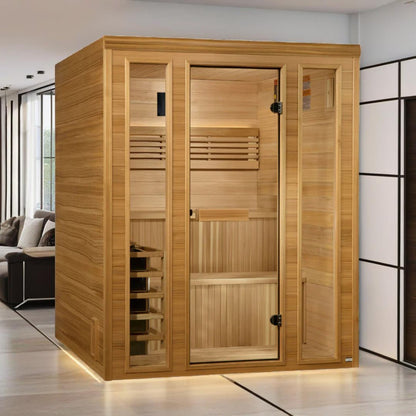Golden Designs Engelberg Edition 6-Person Traditional Steam Sauna - Premium Clear Cedar