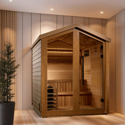 Golden Designs Kaarina GDI-8506-01 6 Person Outdoor Traditional Sauna – Canadian Red Cedar