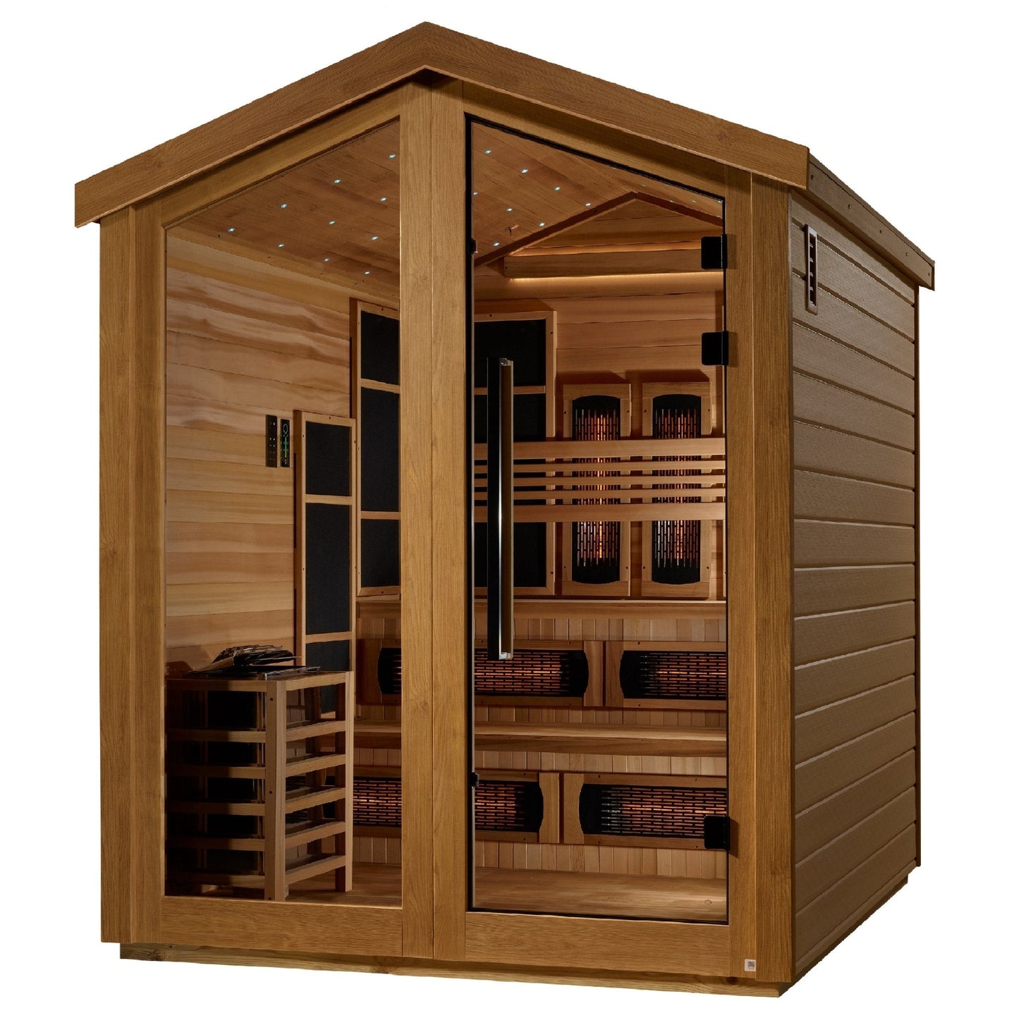 Golden Designs Kaskinen 6-Person Hybrid Outdoor Sauna – Canadian Red Cedar Interior