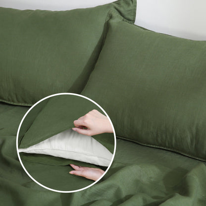 100% Linen Bedding Set (1 Duvet Cover 1 Flat Sheet 2 Pillowcases)