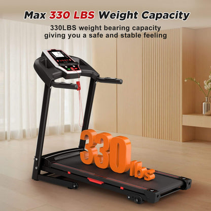 Rovix Portable 3.5HP Space Saving Folding Treadmill W/ Incline & 12 Preset Programs