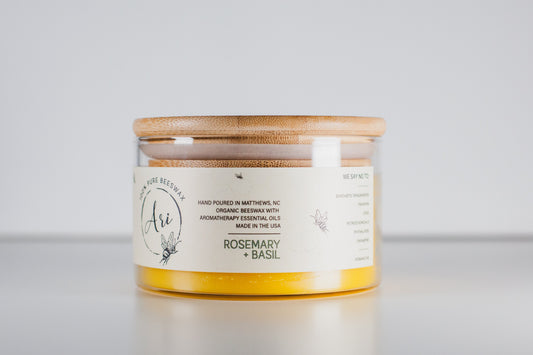 Rosemary Basil Beeswax Candle |8 oz