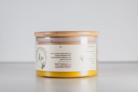 Patchouli + Grapefruit Beeswax Candle |8 oz