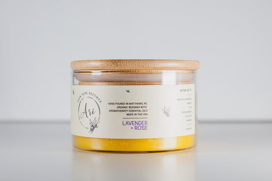 Lavender Rose Beeswax Candle |8 oz