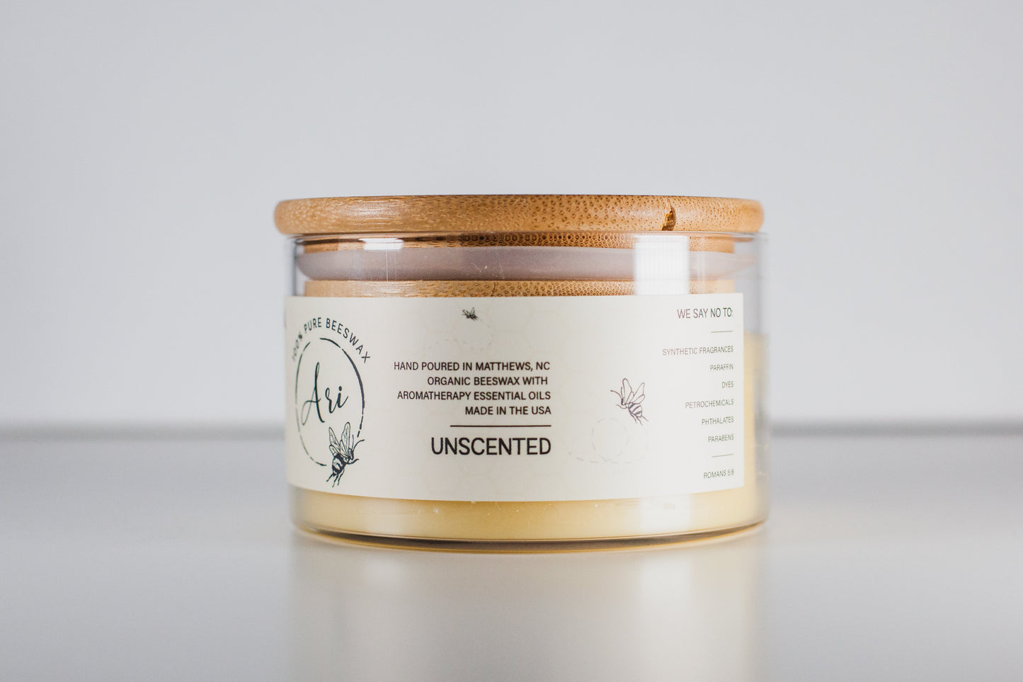 Unscented Beeswax Candle |8 oz